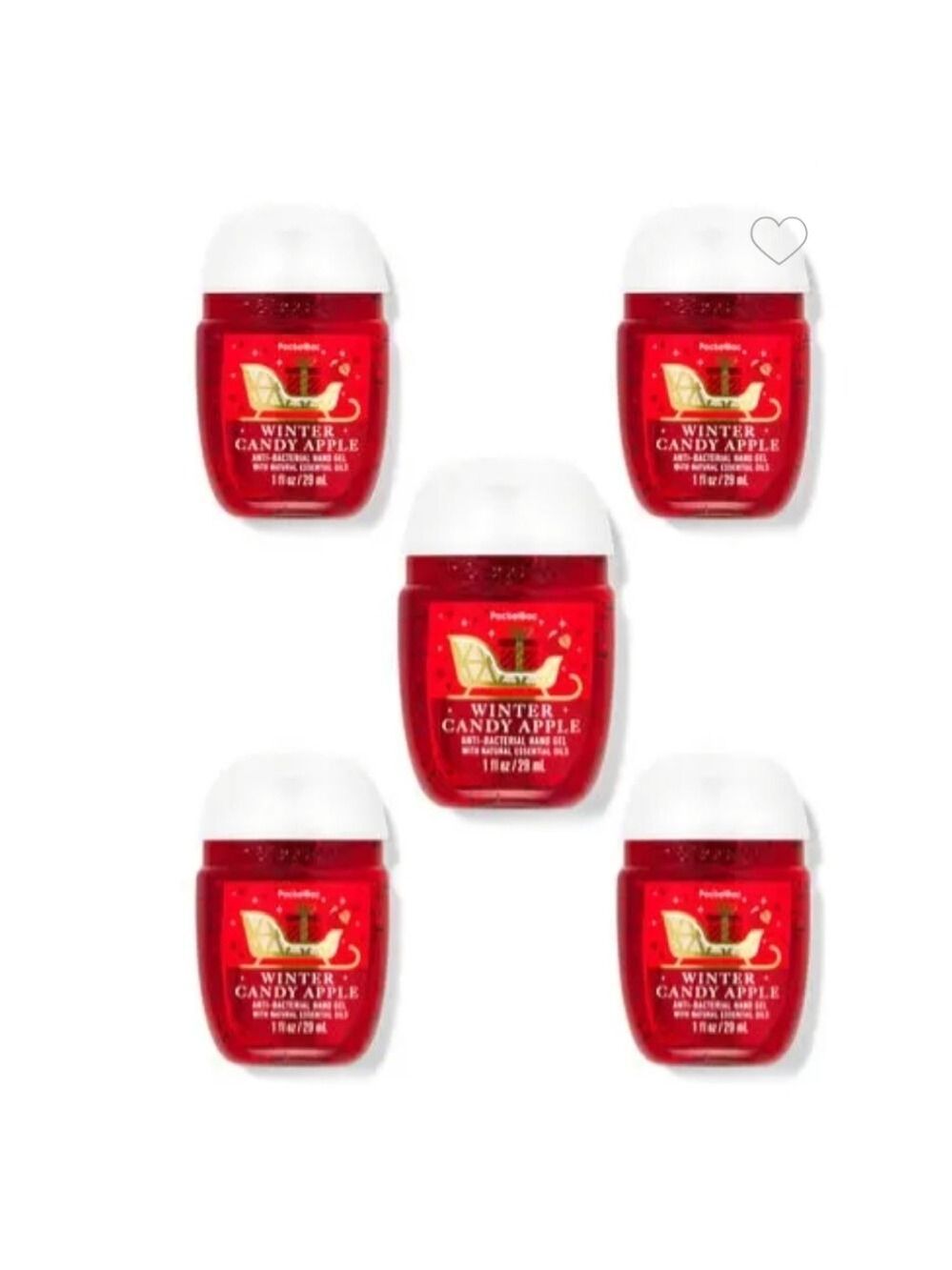 🍎 WINTER CANDY APPLE POCKETBAC HAND SANITIZERS, 5-PACK